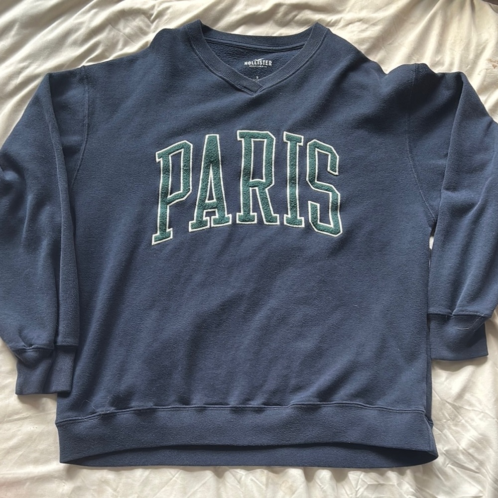 Hollister Navy Blue Paris Crewneck